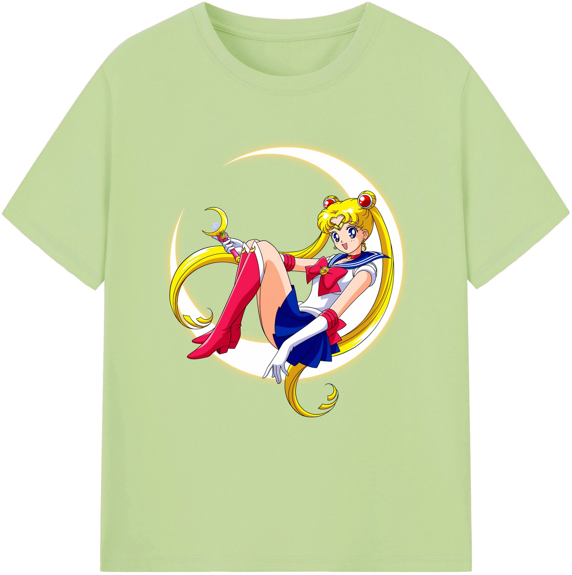 （画像用） 美少女戦士セーラームーン 月野 うさぎ つきの うさぎ Sailor Moon Tsukino Usagi 綿100％半袖Tシャツ（フロントプリント）